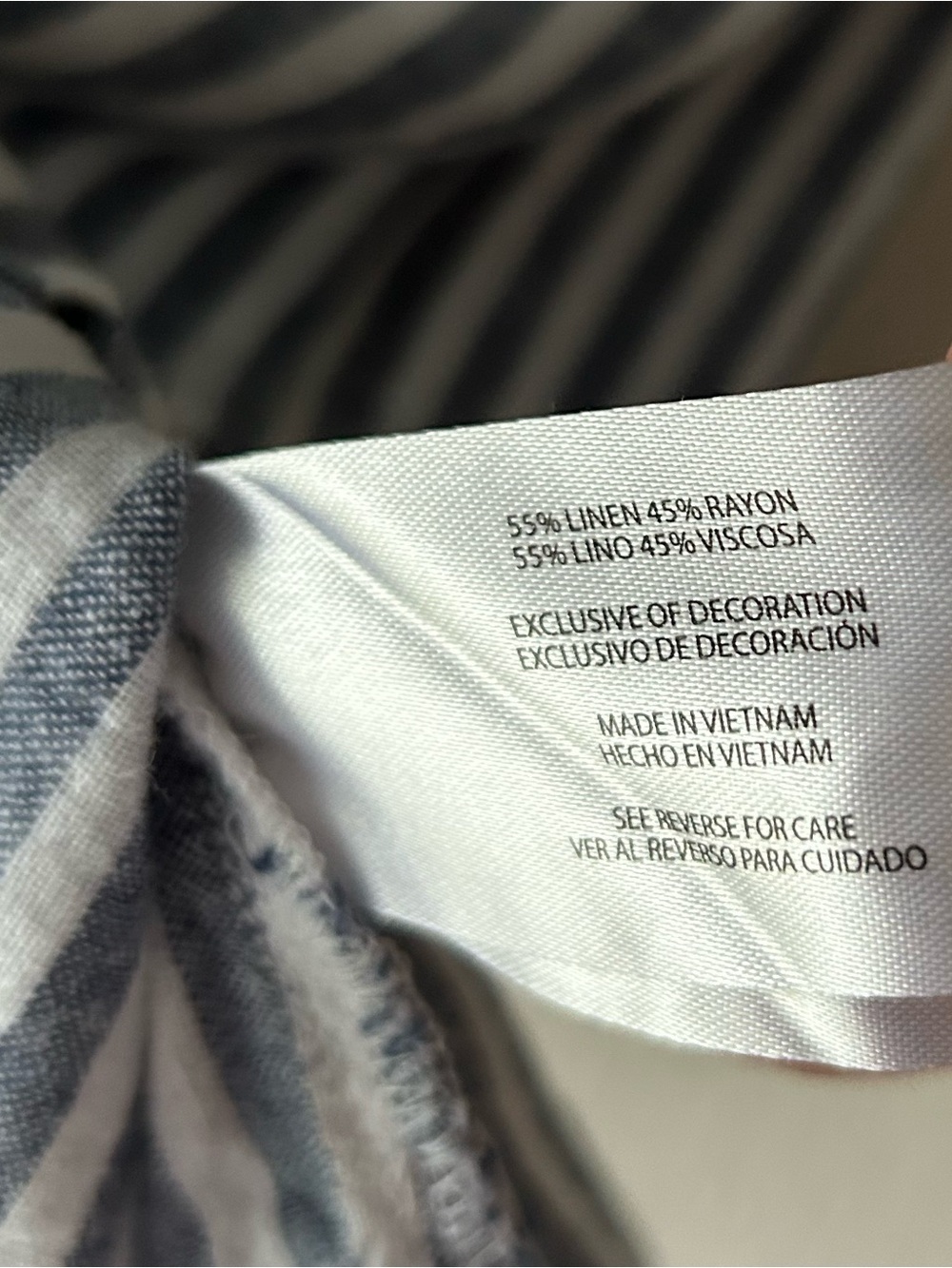 Linen blend Orvis Blue and White Vertical Stripe Button-Down Shirt - Picture 5 of 5